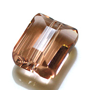 Imitation Austrian Crystal Beads, Grade AAA, Faceted, Rectangle, PeachPuff, 10x12x5.5mm, Hole: 0.9~1mm(SWAR-F060-12x10mm-18)