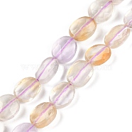 Natural Ametrine Beads Strands, Faceted, Oval, 14~18x12~14x5~8mm, Hole: 1mm, about 26pcs/strand, 15.35''~15.75''(39~40cm)(G-B125-K01-02)