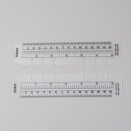 Plastic Page Marker Measuring Ruler for A5 Size 6-Hole Binder Notebook, Clear, 180x40x0.6mm, Hole: 5mm(DIY-WH0224-90)