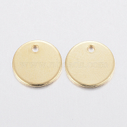 304 Stainless Steel Charms, Stamping Blank Tag, Flat Round, Golden, 6x0.8mm, Hole: 1.2mm(STAS-H436-66-6mm)