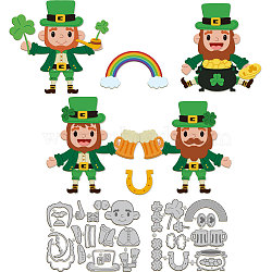 Saint Patrick's Day Carbon Steel Cutting Dies Stencils, for DIY Scrapbooking, Photo Album, Decorative Embossing Paper Card, Stainless Steel Color, Human, 109~133x103x0.8mm, 2pcs/set(DIY-WH0309-1613)