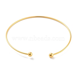 925 Sterling Silver Cuff Bangles, Torque Bangles, Real 18K Gold Plated, Inner Diameter: 2-3/8 inch(5.9cm)(BJEW-D037-02G)