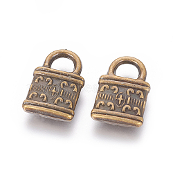 CCB Plastic Pendant, Padlock, Antique Bronze, 16x10.5x2.5mm, Hole: 3.5x4.5mm(CCB-K007-031AB)