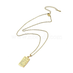 Rectangle with Twelve Constellations Pendant Necklaces, 304 Stainless Steel Cable Chains Necklaces, Golden, Libra, 15.98 inch(40.6cm)(NJEW-D069-01G-07)