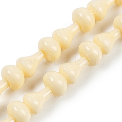 Synthetic Coral Beads Strands, Dyed, Gourd, Lemon Chiffon, 18x10mm, Hole: 1.4mm, about 20pcs/strand, 14.17 inch(36cm)(CORA-C003-10A)