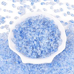 Baking Paint Transparent Glass Beads, Rice, Cornflower Blue, 7x4~4.5mm, Hole: 1mm, about 2812pcs/pound(DGLA-T004-06K)