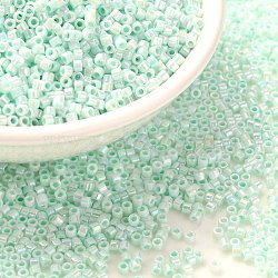 Cylinder Seed Beads, Opaque Colours Luster, Uniform Size, Pale Turquoise, 2x1.3~1.5mm, Hole: 0.8~1mm, about 888pcs/10g(X-SEED-H001-B01)