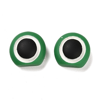 Cute Opaque Resin Cabochons, Cartoon Frog' s Eyes, Green, 14x15x8mm