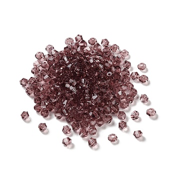 Transparent Glass Beads, Bicone, Indian Red, 4x4x3.5mm, Hole: 1mm, 720pcs/bag