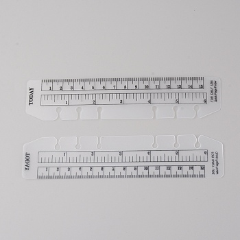 Plastic Page Marker Measuring Ruler for A5 Size 6-Hole Binder Notebook, Clear, 180x40x0.6mm, Hole: 5mm