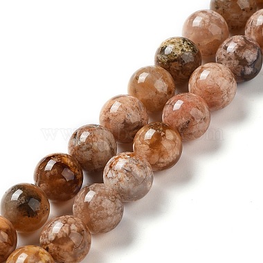 Natural Flower Agate Beads Strands(G-B044-A01-03)-2