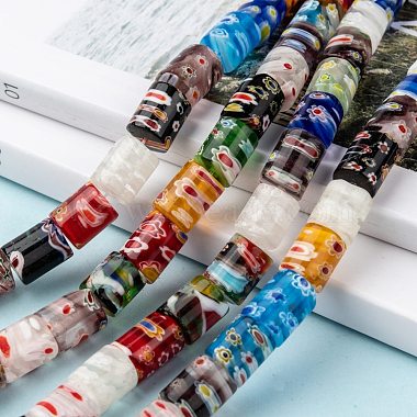 Column Handmade Millefiori Glass Beads(LK-R004-12)-5