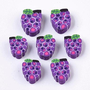 Autumn Theme Handmade Grape Polymer Clay Beads(CLAY-R060-41A)-2