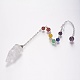 Natural Quartz Crystal Chakra Pointed Dowsing Pendulums(G-E338-08F)-1