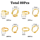 hobbiesay 80piezas 4 fornituras de base de anillo con almohadilla de latón estilo(FIND-HY0001-08G)-2