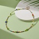 Flower & Smile Face Acrylic & Seed Beaded Necklace for Women(NJEW-JN04303)-5