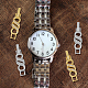 Dicosmetic 10 pcs 2 couleurs rack placage laiton micro pavé clair cubique zircone bracelet de montre fermoirs(ZIRC-DC0001-08)-5