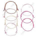14Pcs 7 Colors Adjustable Braided Cotton Cord Bracelet Sets for Men Women, Pink, 5-1/8~11-3/8 inch(13~29cm), 2pcs/color(BJEW-FS00035-01)