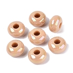 Opaque Acrylic European Beads, AB Color, Rondelle Large Hole Beads, Bisque, 14x8mm, Hole: 5mm(OACR-E033-19H)