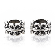 Tibetan Style Alloy Beads, Large Hole Beads, Cadmium Free & Lead Free, Column, Antique Silver, 9x8x5.5mm, Hole: 5mm, about 725pcs/1000g(TIBE-R317-072AS-LF)