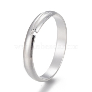 Adjustable 201 Stainless Steel Plain Band Rings, Silver Color Plated, Inner Diameter: 16mm(STAS-P249-25A-S)