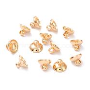 Rack Plating Brass Bead Cap Bails, For DIY Clear Glass Globe Bottle Charms Pendants Making, Golden, 8mm(KK-WH0003-8mm-02G)