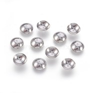 201 Stainless Steel Bead Caps, Apetalous, Stainless Steel Color, 8x2.4mm, Hole: 0.8mm(STAS-F188-16P)