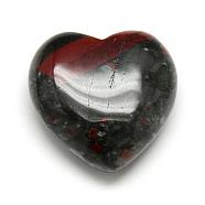 Natural Bloodstone Healing Stones, Heart Love Stones, Pocket Palm Stones for Reiki Balancing, 29~30x30~31x12~15mm(G-R418-16)