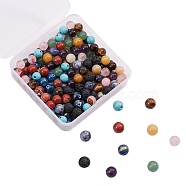 200Pcs 10 Style Natural & Synthetic Gemstone Round Beads, 8mm, Hole: 1mm, 20pcs/style(G-CJ0001-53)