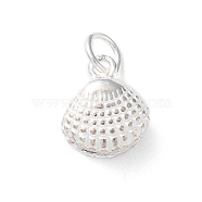 925 Sterling Silver Sea Animal Shell Shape Charms, with Jump Rings, Shell Shape, 12x10x6mm, Hole: 3.8mm(STER-E071-02S-03)