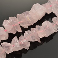 Natural Rose Quartz Nuggets Bead Strands, 12~16x6~15mm, Hole: 1mm, about 15.7 inch(G-A139-B10)