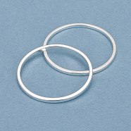 Brass Linking Rings, Long-Lasting Plated, Round Ring, 925 Sterling Silver Plated, 20x1mm, Inner Diameter: 18mm(KK-Y003-03G-S)