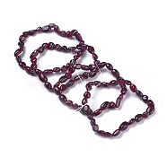 Natural Garnet Bead Stretch Bracelets, Tumbled Stone, Nuggets, Inner Diameter: 2~2-1/4 inch(5.2~5.6cm)(BJEW-K213-45)
