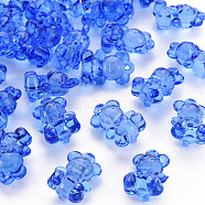 Transparent Acrylic Pendants, Faceted, Bear, Blue, 19.5x13.5x10.5mm, Hole: 1.5mm, about 400pcs/500g(TACR-S151-01B-750)