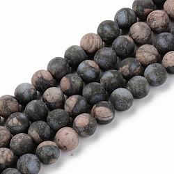 Natural Gemstone Beads Strands, Frosted, Round, 8mm, Hole: 1mm, about 48pcs/strand, 14.96 inch(38cm)(G-S369-009C-A)