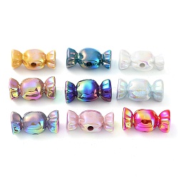 UV Plating Acrylic Opaque Beads, Iridescent, Candy, Mixed Color, 30.5x15.5x15mm, Hole: 3.6mm(OACR-Z013-26)