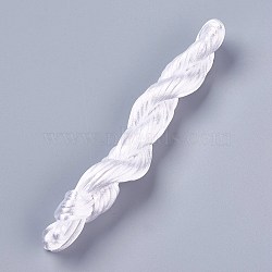 Satin Rattail Cord, Polyester Cords, Chinese Knot Braided Rope, White, 2mm, about 10m/bundle(OCOR-WH0038-A20)