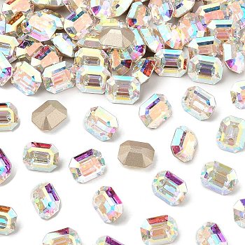 Preciosa&reg MAXIMA Crystal Fancy Stones, Czech Crystal, 435 34 222 Octagon, Dura Foiling, 00030 200 Crystal AB, 8x6mm