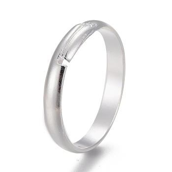Adjustable 201 Stainless Steel Plain Band Rings, Silver Color Plated, Inner Diameter: 16mm