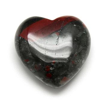 Natural Bloodstone Healing Stones, Heart Love Stones, Pocket Palm Stones for Reiki Balancing, 29~30x30~31x12~15mm