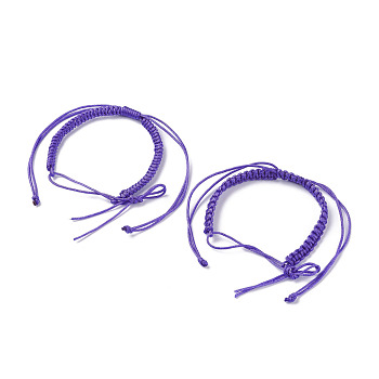2Pcs Nylon Braided Bracelet Makings, Blue Violet, Inner Diameter: 2 inch(5.2cm)