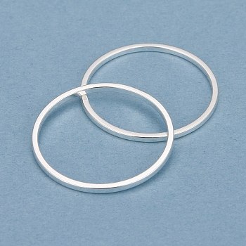 Brass Linking Rings, Long-Lasting Plated, Round Ring, 925 Sterling Silver Plated, 20x1mm, Inner Diameter: 18mm