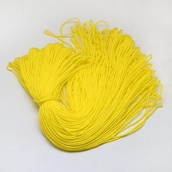 Polyester & Spandex Cord Ropes, 16-Ply, Gold, 2mm, about 109.36 yards(100m)/bundle