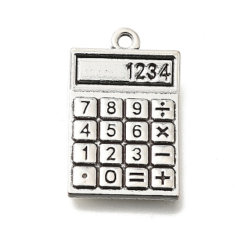 Tibetan Style Alloy Pendants, Cadmium Free & Lead Free, Calculator, Antique Silver, 25x15x1.5mm, Hole: 1.8mm, about 167pcs/500g