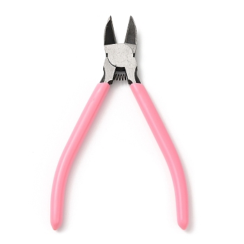 Steel Jewelry Pliers, with Plastic Handle Cover, Side Cutter Pliers, Pink, 15.7x8.9x1.1cm
