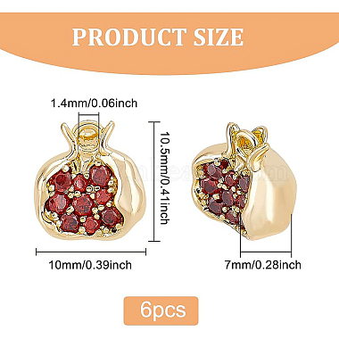 Brass Micro Pave Chocolate Cubic Zirconia Charms(KK-BC0009-05)-2