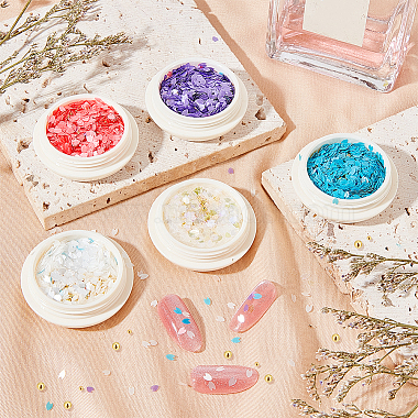 5 Boxes 5 Colors Nail Art Sakura Sequins Glitter & Metal Ball Nails DIY Decorations Set(MRMJ-OC0003-40)-5