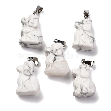 Natural Howlite Pendants(G-B127-07P-01)-2