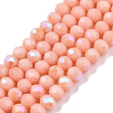 Dark Salmon Rondelle Glass Beads