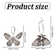 2 Pairs 2 Style Moth & Butterfly Zinc Alloy Dangle Hoop & Leverback Earrings(EJEW-AN0002-64)-2